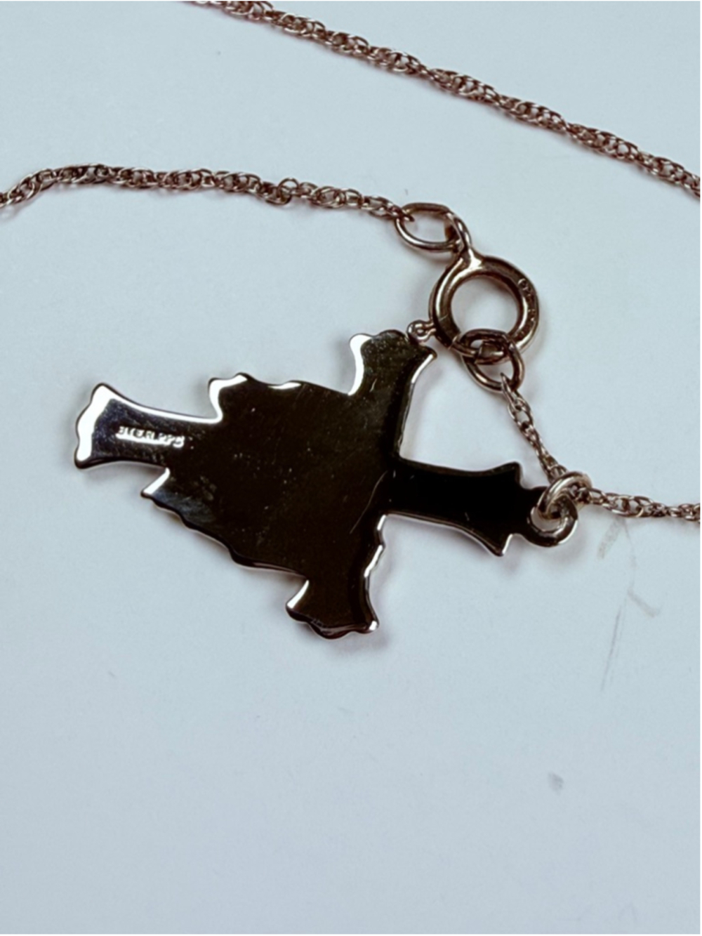 14K Gold Filled Princess Pride Creations Cross Crucifix Enamel Sterling Necklace - Picture 5 of 8